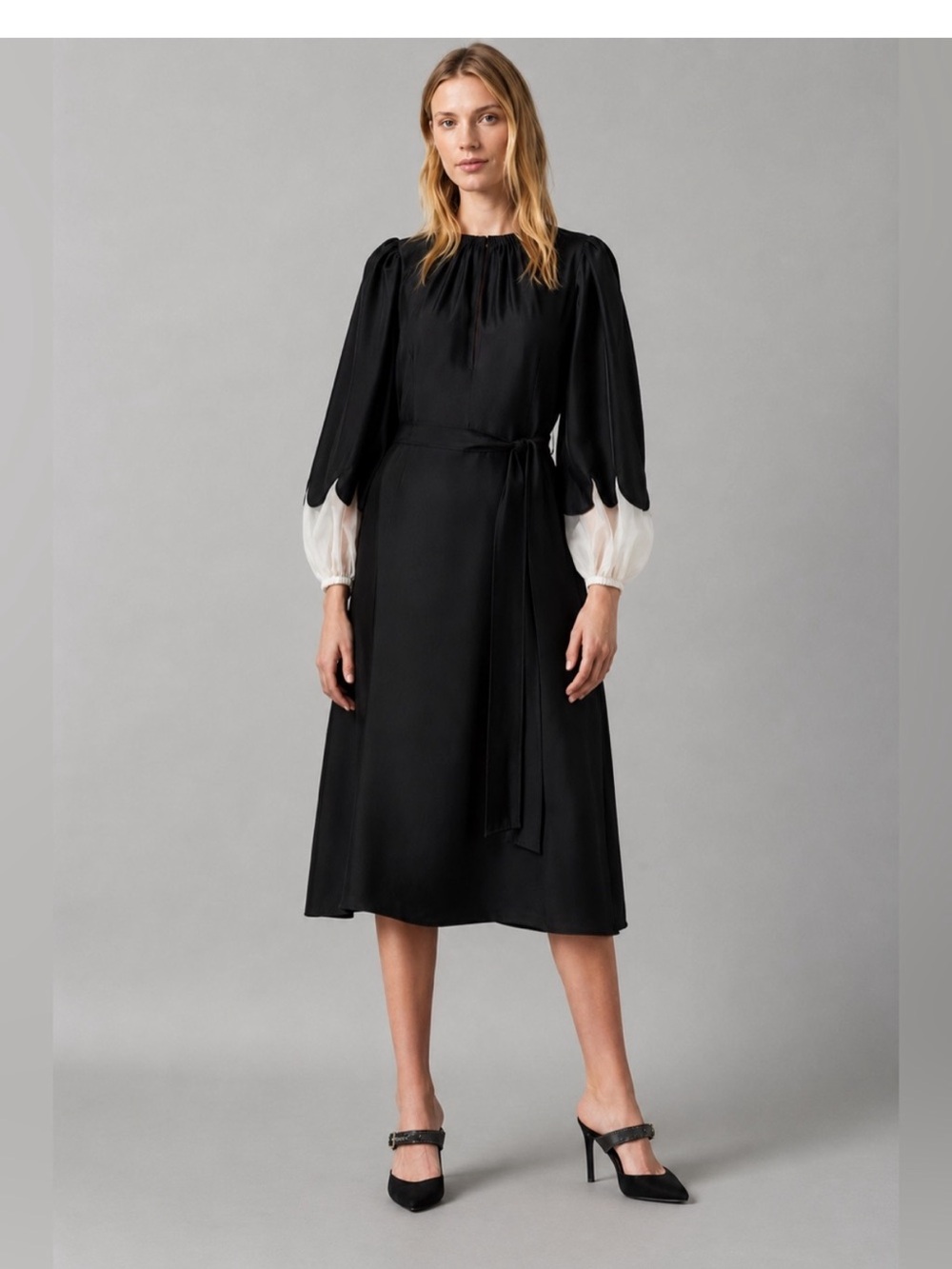 Tory burch scalloped sleeve dress (4)
